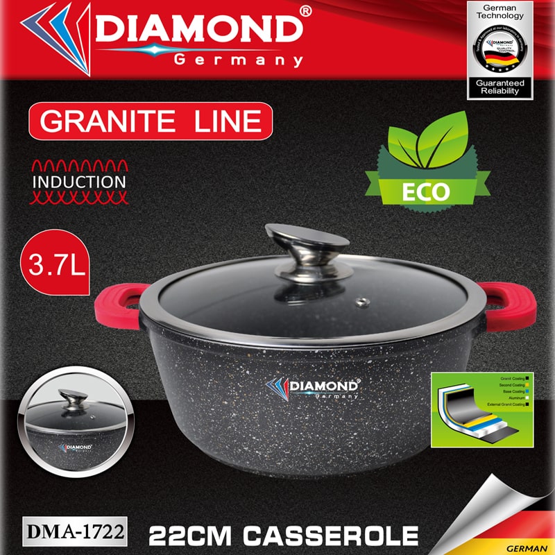 Կաթսա Diamond DMA-1722 Ալյումին / Գրանիտ 22սմ 3.7լ Շագանակագույն 4