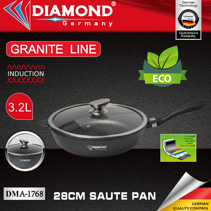 Թավա Diamond DMA-1768 Ալյումին/Գրանիտ 28սմ 3.2լ Շագանակագույն 2