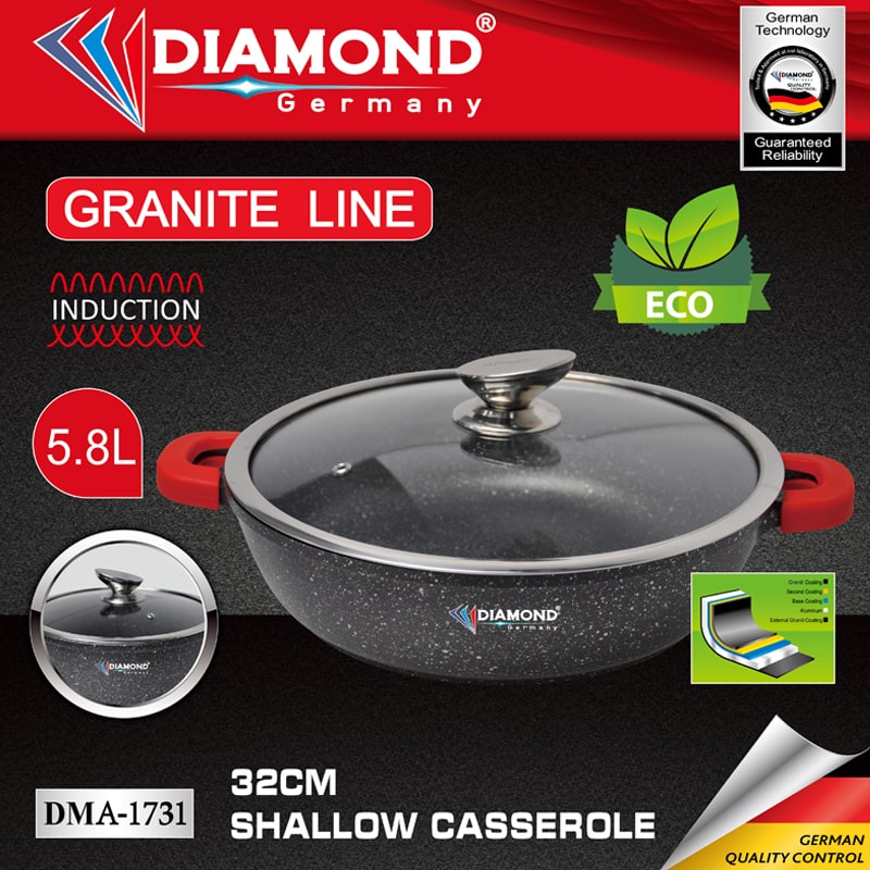 Կաթսա Diamond DMA-1731 Ալյումին/Գրանիտ 32սմ 5.8լ 4