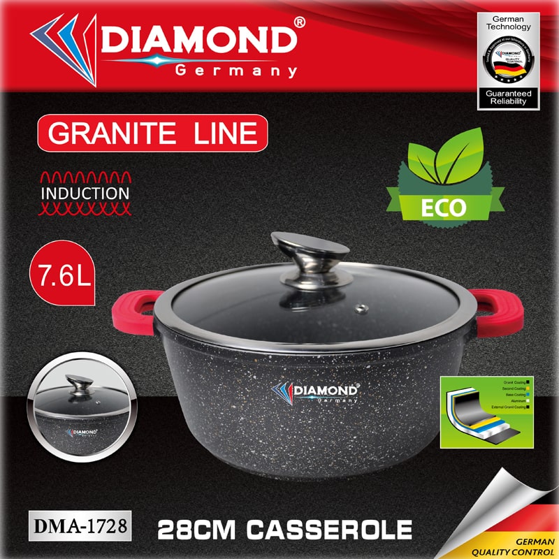Կաթսա Diamond DMA-1728 Ալյումին / Գրանիտ 28սմ 7.6լ Կարմիր 4