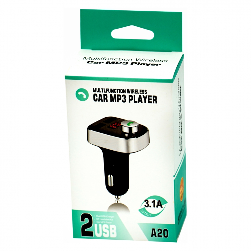 Մոդուլյատոր A20 2USB 3.1A Car MP3 Player