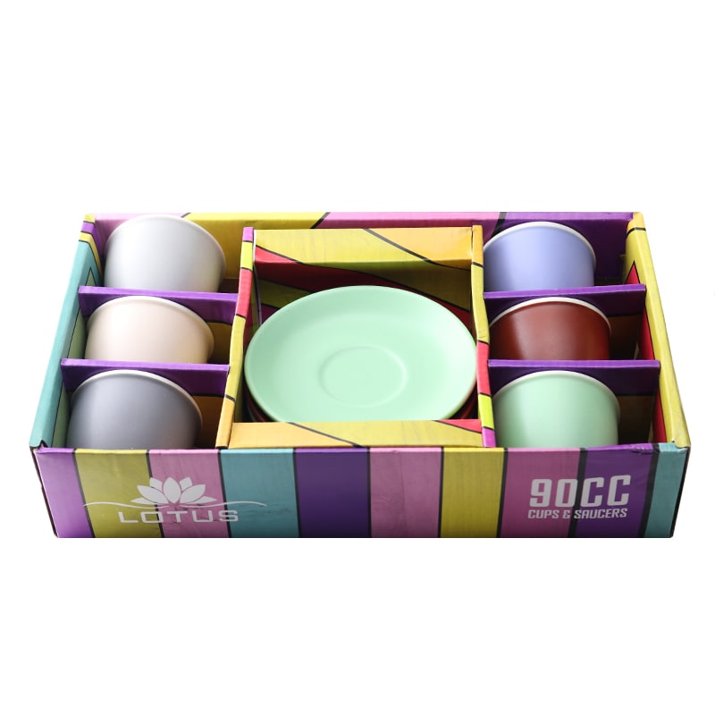 Սուրճի բաժակ Lotus RX N01-N12 կերամիկա գունավոր 90մլ 6 հատ 2
