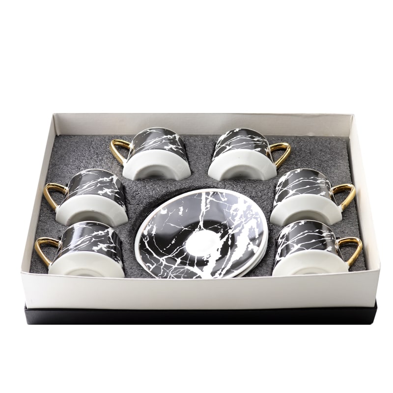 Սուրճի բաժակ AV-8930 գրանիտ սև/սպիտակ 6 հատ 2