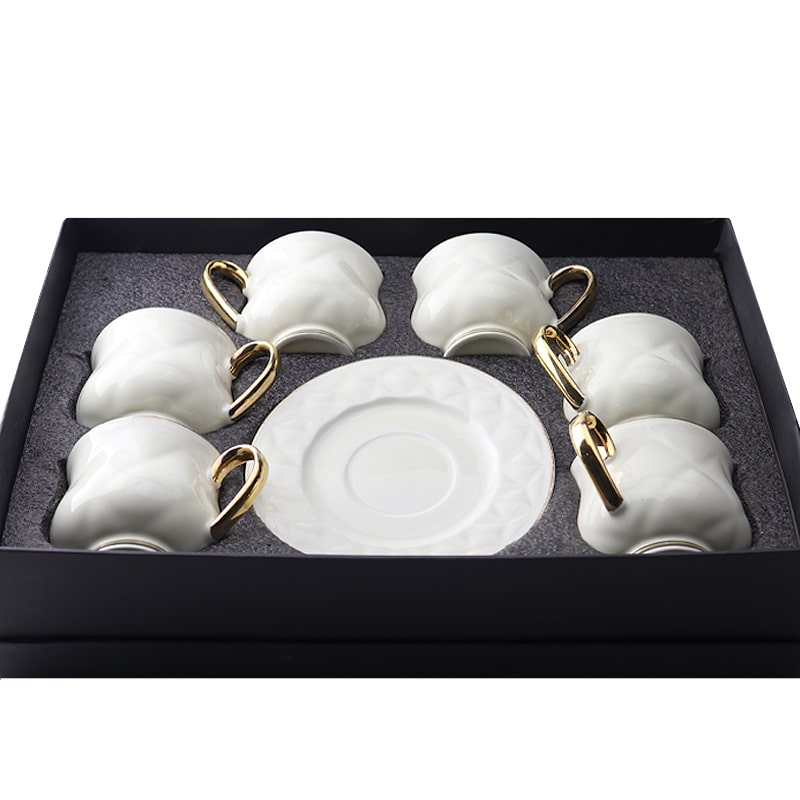 Թեյի բաժակ 01438 կրեմագույն ոսկե գծերով 6 հատ 2