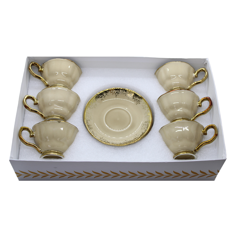 Սուրճի Բաժակ P.R.C 01427 ոսկեգույն բռնակ/եզր բեժ 2