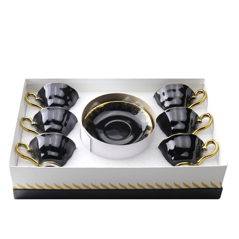 Սուրճի բաժակ P.R.C 01426 սև 6 հատ 2