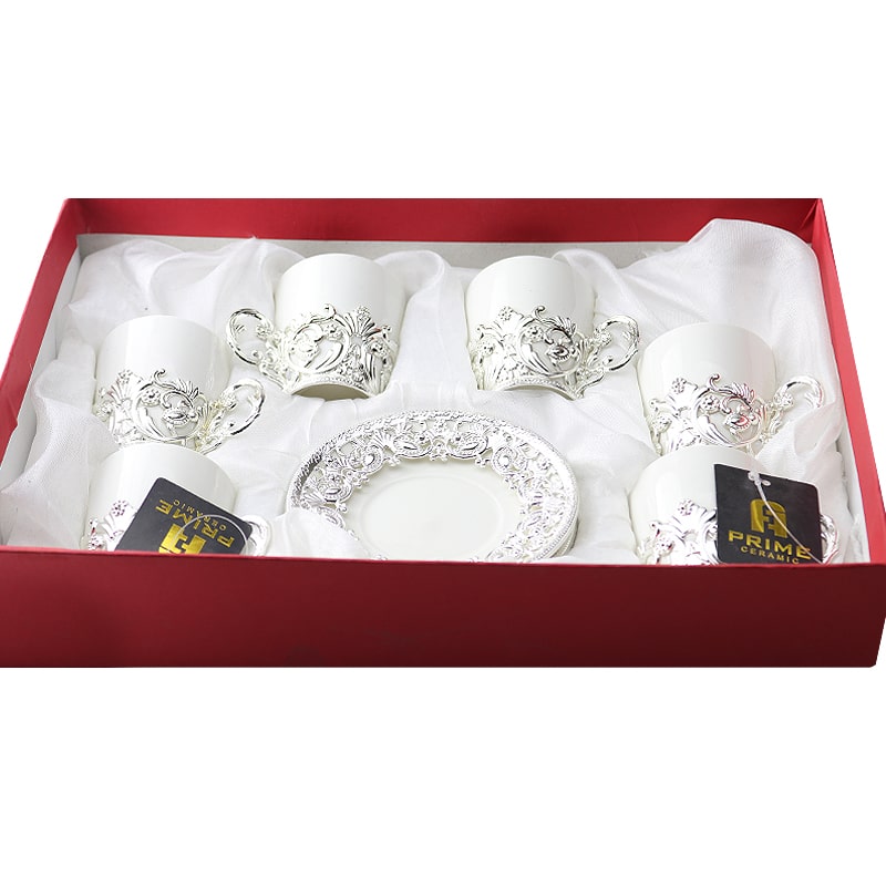 Սուրճի բաժակ Keramargo FRS110 սպիտակ կերամիկա մելխիոր 6 հատ 2