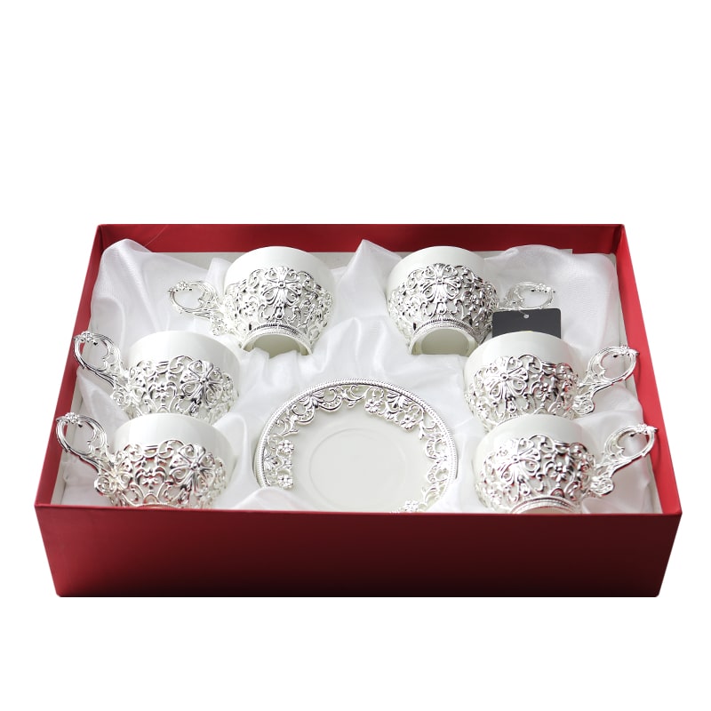 Սուրճի բաժակ Keramargo FRS100 սպիտակ կերամիկա մելխիոր 6 հատ 2