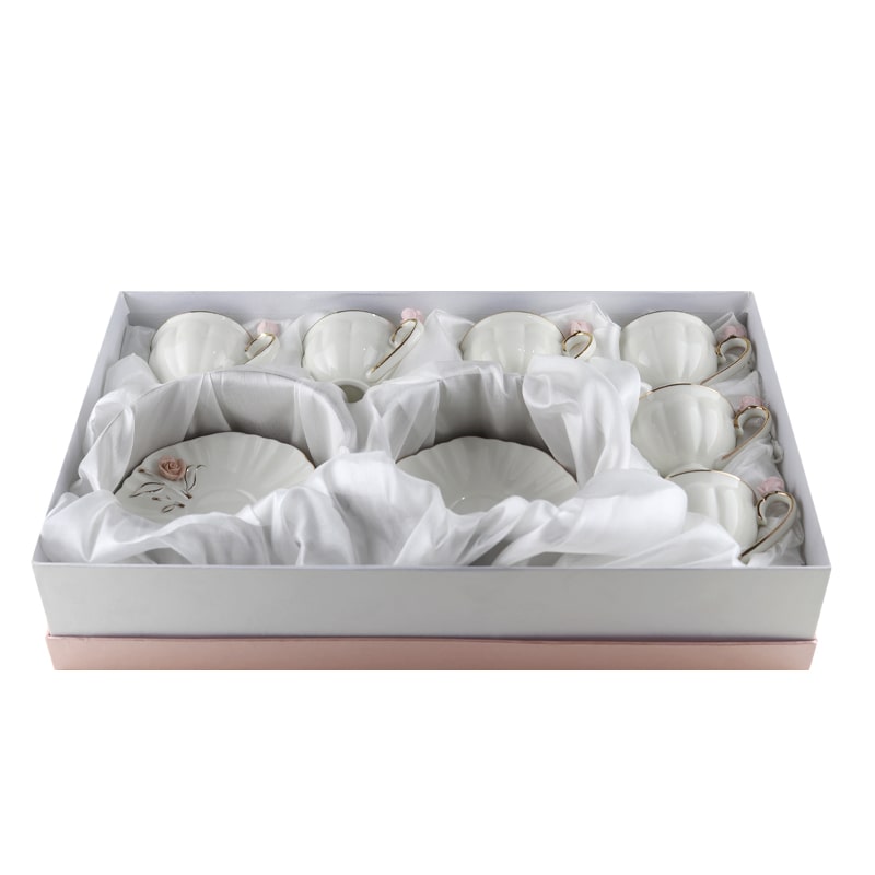 Սուրճի բաժակ Prime AF2-90FB սպիտակ կերամիկա 90մլ վարդագույն ծաղիկներով 6 հատ 2