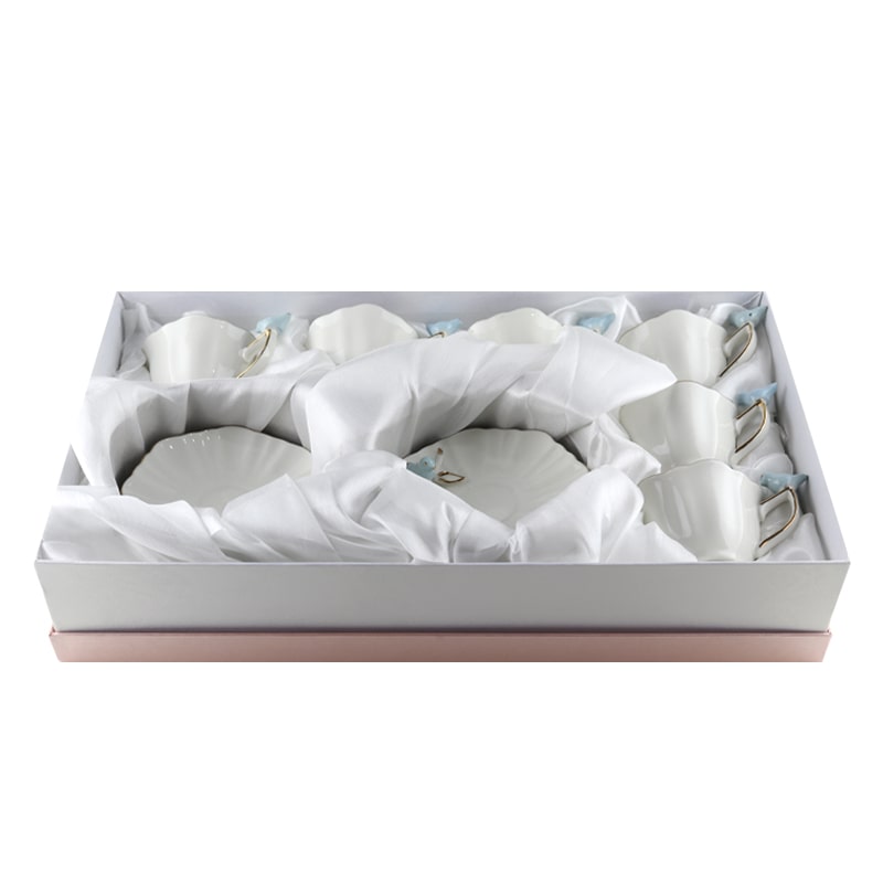 Սուրճի բաժակ Prime AF1-90BP սպիտակ կերամիկա 90մլ կապույտ ճնճղուկներով 6 հատ 2