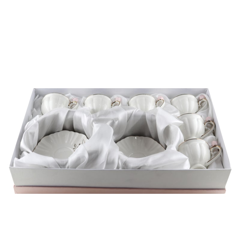 Սուրճի բաժակ Prime AF1-90FB սպիտակ կերամիկա 90մլ վարդագույն ծաղիկներով 6 հատ 2