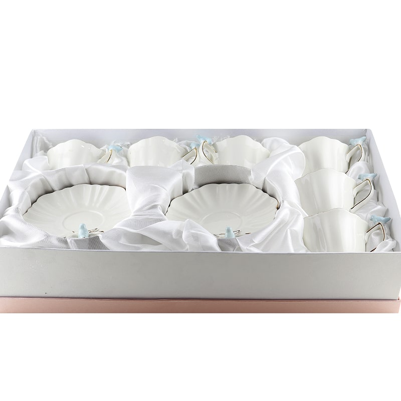 Թեյի բաժակ Prime AF1-220BP սպիտակ կերամիկա 220մլ կապույտ ճնճղուկներով 6 հատ 2