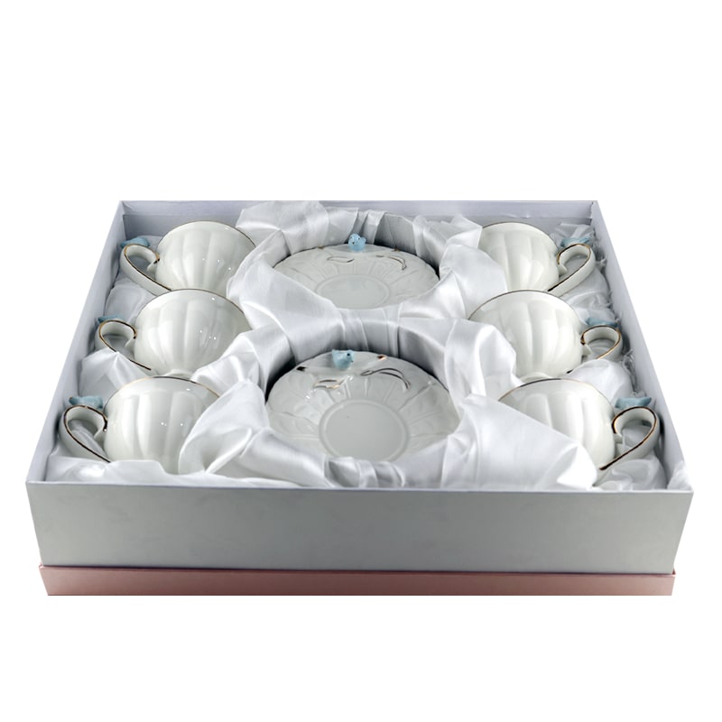 Թեյի բաժակ Prime AF2-220BP սպիտակ կերամիկա 220մլ կապույտ ճնճղուկներով 6 հատ 2