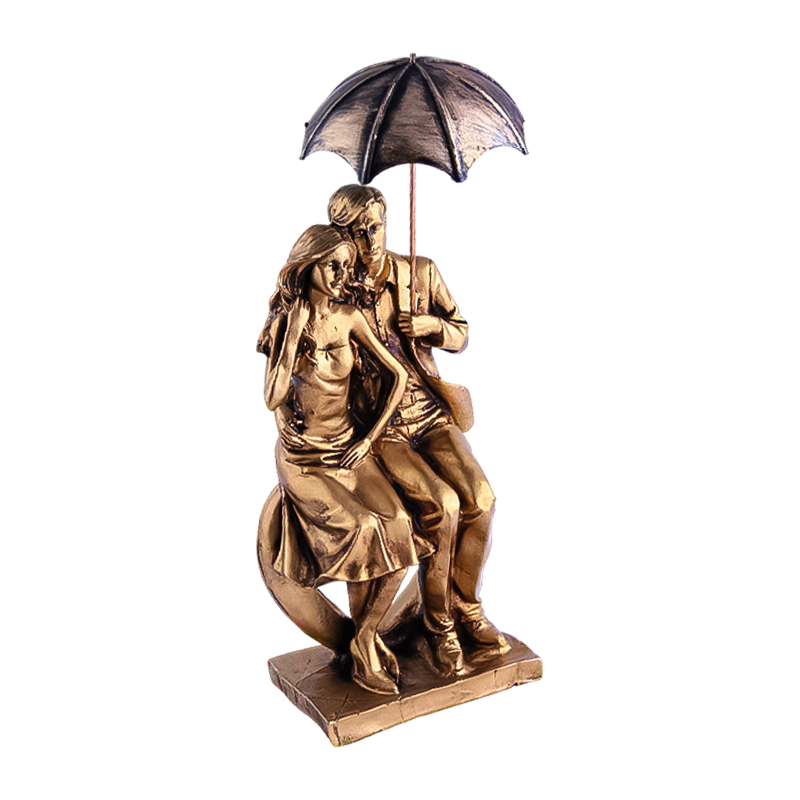 Արձանիկ «Տղա Աղջիկ Անձրևանոցով» 108 N44 ոսկեգույն