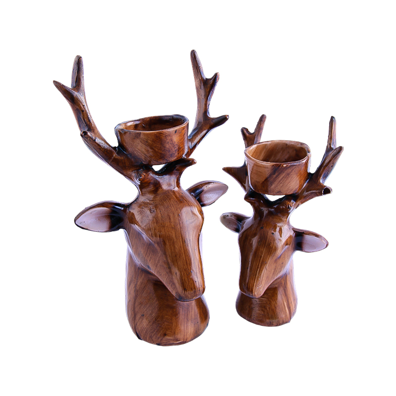 Հուշանվեր արձանիկ-մոմակալ եղնիկի գլուխ 108 №107 2 հատ