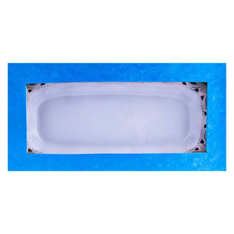 Մատուցարան K05 օվալաձև սպիտակ կերամիկա ոսկեգույն նախշերով 2