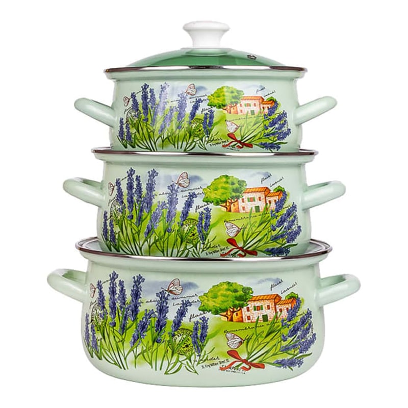 Կաթսաների Հավաքածու КМЗ Тоскана Экстра 6 Կտորից Էմալապատ Պողպատ 2