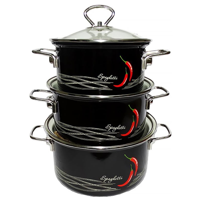 Կաթսաների Հավաքածու КМЗ Спагетти 1 Элит 6 Կտորից Էմալապատ Պողպատ 2