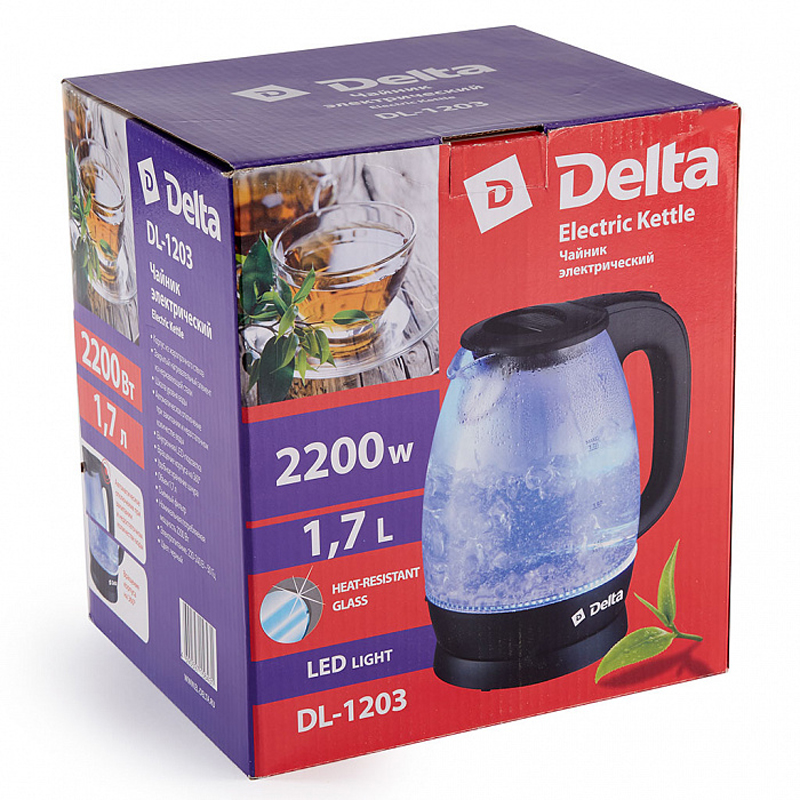 Էլեկտրական թեյնիկ Delta DL-1203 ապակի 1.7լ 2