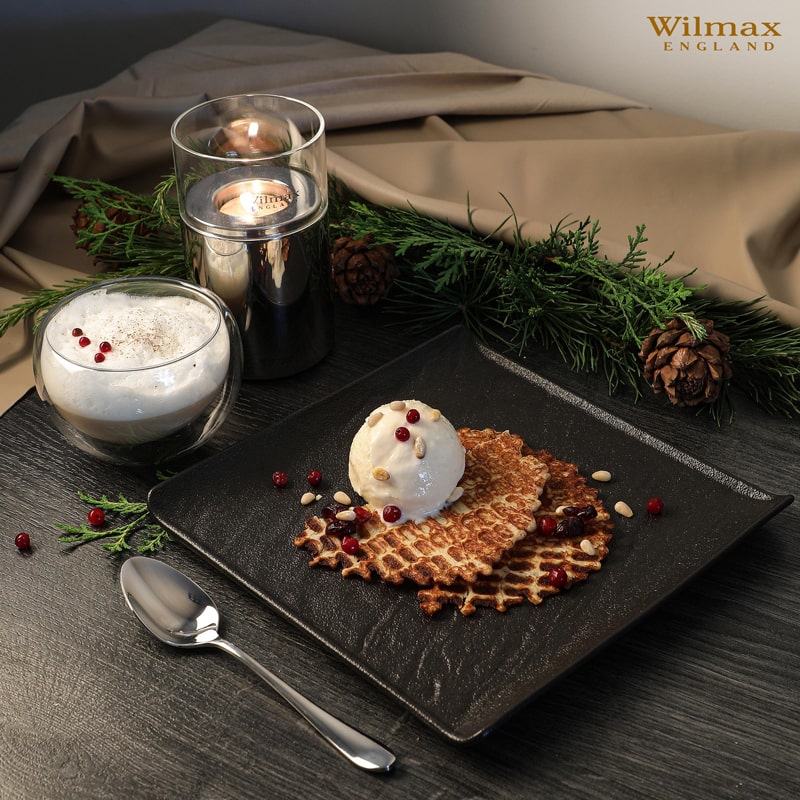 Քառակուսի ափսե Wilmax WL-661106/A SlateStone սև ճենապակի 21.5սմ 4