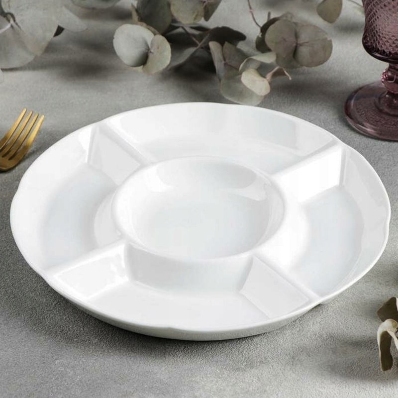 Կաբարետնիցա Wilmax WL‑992019/A կլոր 4 տեղանոց սպիտակ ճենապակի 25.5սմ 2