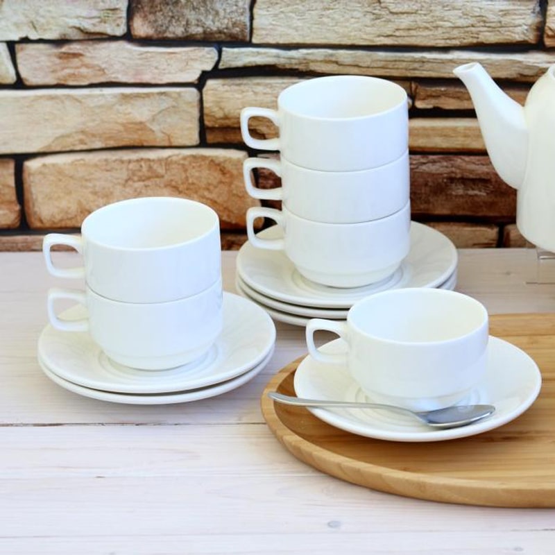 Թեյի բաժակ Wilmax WL-993008/6C Stella ճենապակի սպիտակ 220մլ 6 հատ 2