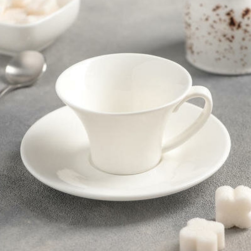 Սուրճի բաժակ Wilmax WL-993168/AB ճենապակի 100մլ սպիտակ 6 հատ 2