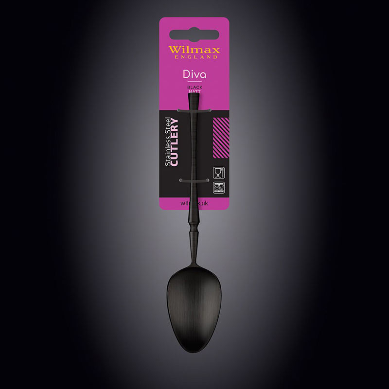 Ճաշի գդալ Wilmax WL-999578/1B Diva չժանգոտվող պողպատ 20.5սմ սև անփայլ 2