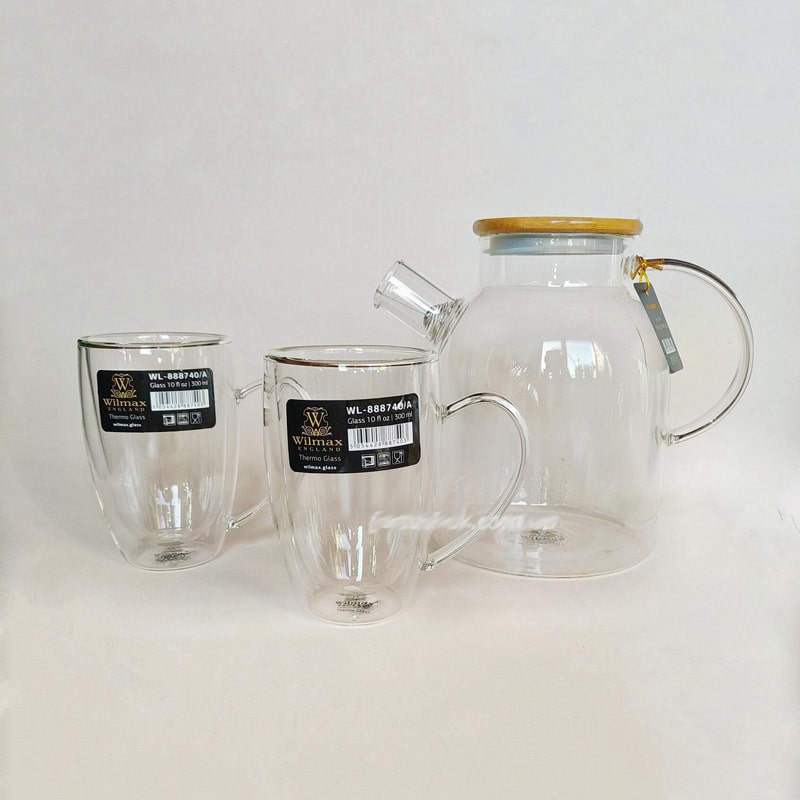 Լուծվող սուրճի, կապուչինոյի, թեյի բաժակ Wilmax WL-888740/A թերմո ապակի 300մլ 2