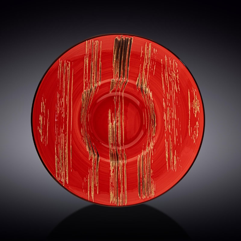 Ապուրի կլոր ափսե Wilmax 668225/A 5504 Scratch ճենապակի 24սմ կարմիր 2