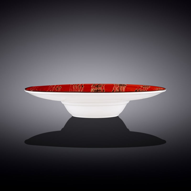 Ապուրի կլոր ափսե Wilmax 668225/A 5504 Scratch ճենապակի 24սմ կարմիր 3