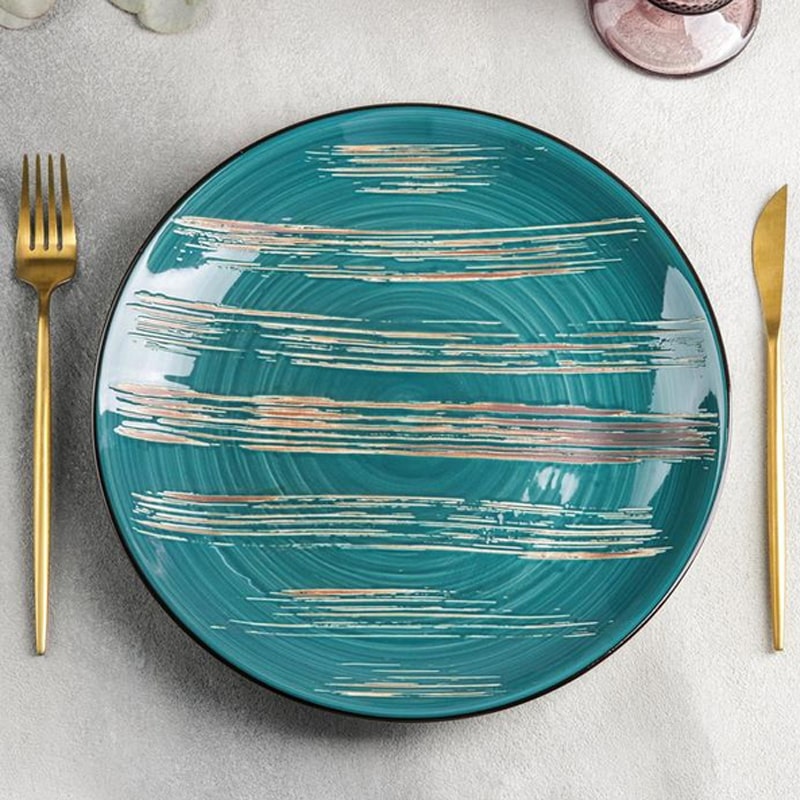 Կլոր ափսե Wilmax 668512/A 5534 N8 Scratch ճենապակի 20.5սմ կանաչ 3