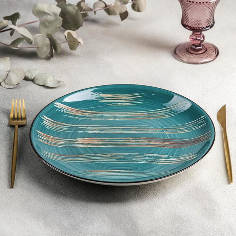 Կլոր ափսե Wilmax 668516/A 5537 N11 Scratch ճենապակի 28սմ կանաչ 2