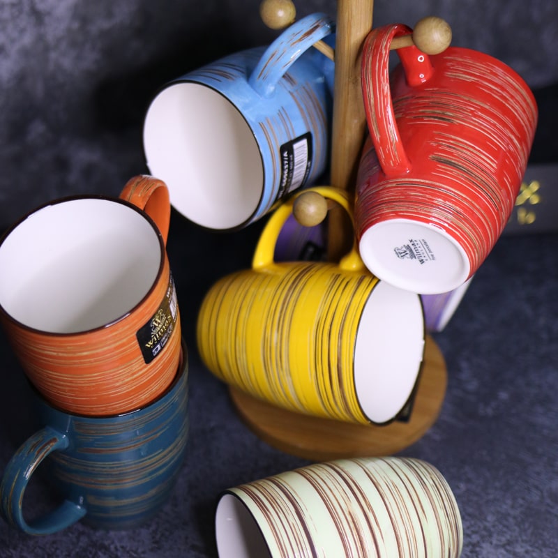 Թեյի բաժակ Wilmax WL-669237/A Spiral ճենապակի 460մլ կարմիր 2