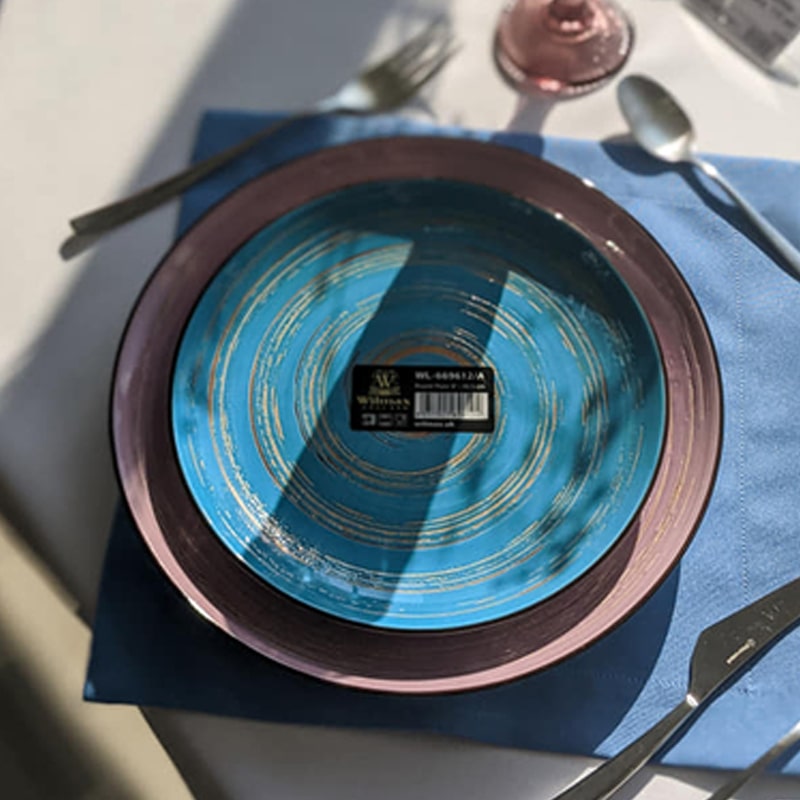 Կլոր ափսե Wilmax 669612/A 5603 N8 Spiral ճենապակի 20.5սմ կապույտ 2