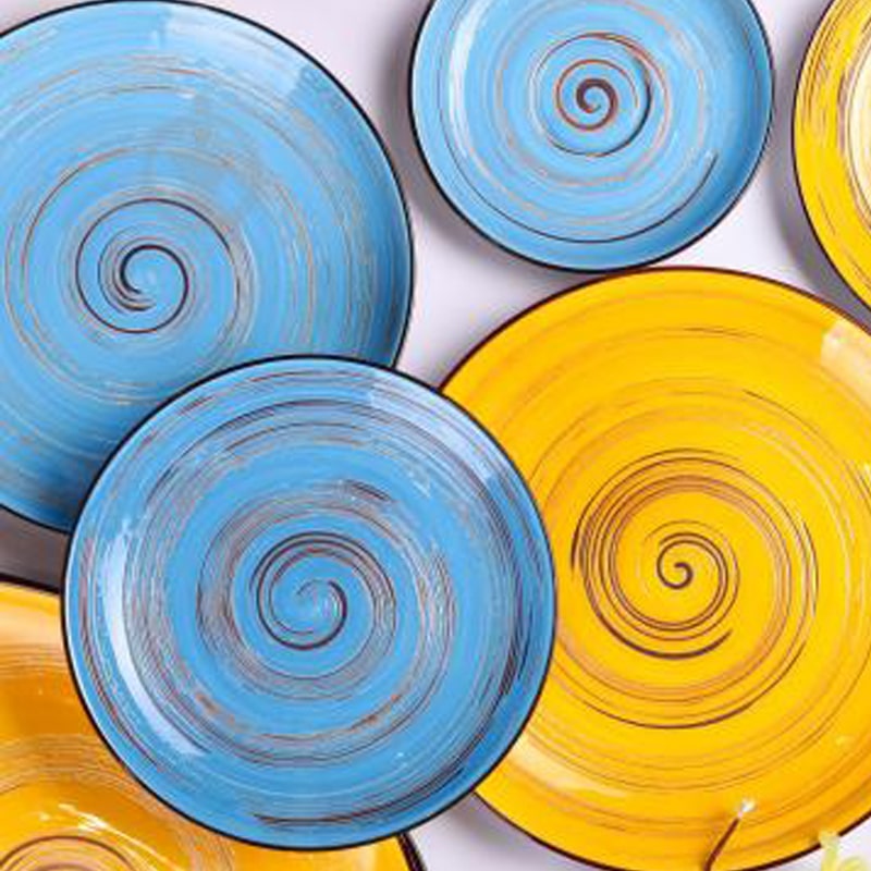 Կլոր ափսե Wilmax 669613/A 5604 N9 Spiral ճենապակի 23սմ կապույտ 2