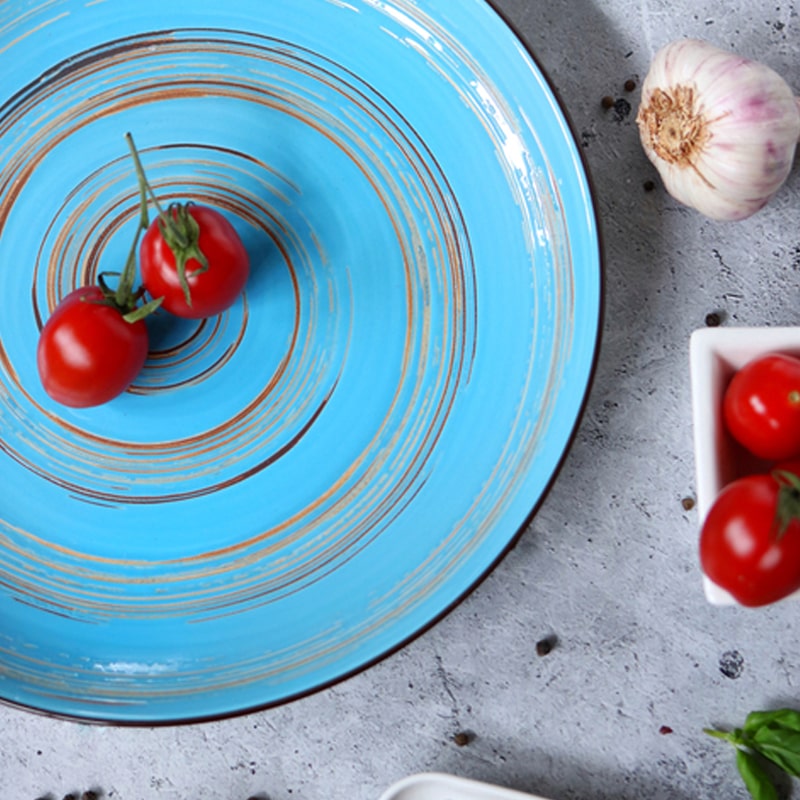 Կլոր ափսե Wilmax 669616/A 5606 N11 Spiral ճենապակի 28սմ կապույտ 2