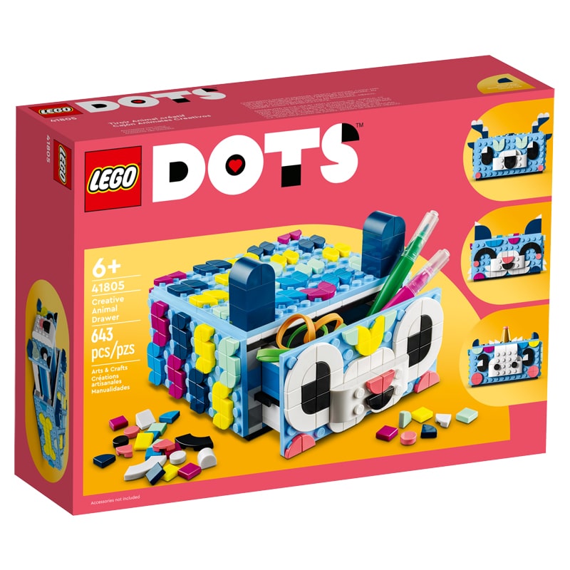 Կոնստրուկտոր LEGO Dots 41805 ստեղծագործական դարակ «Կենդանիներ» 643 կտոր 6+