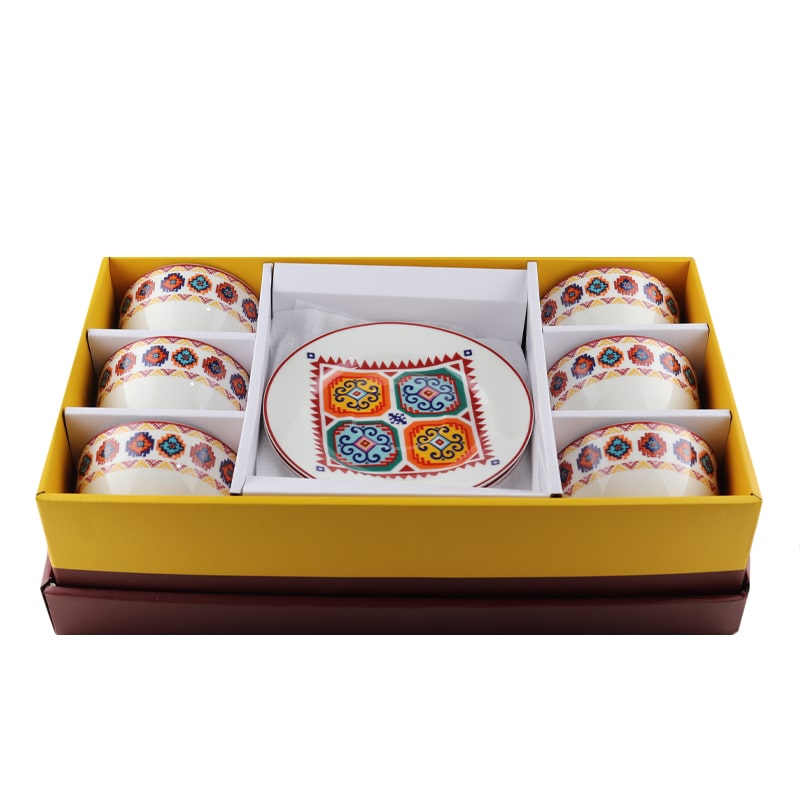 Թեյի բաժակ Platinium PL-ARM01-3 սպիտակ կերամիկա 220մլ նախշով 6 հատ 2