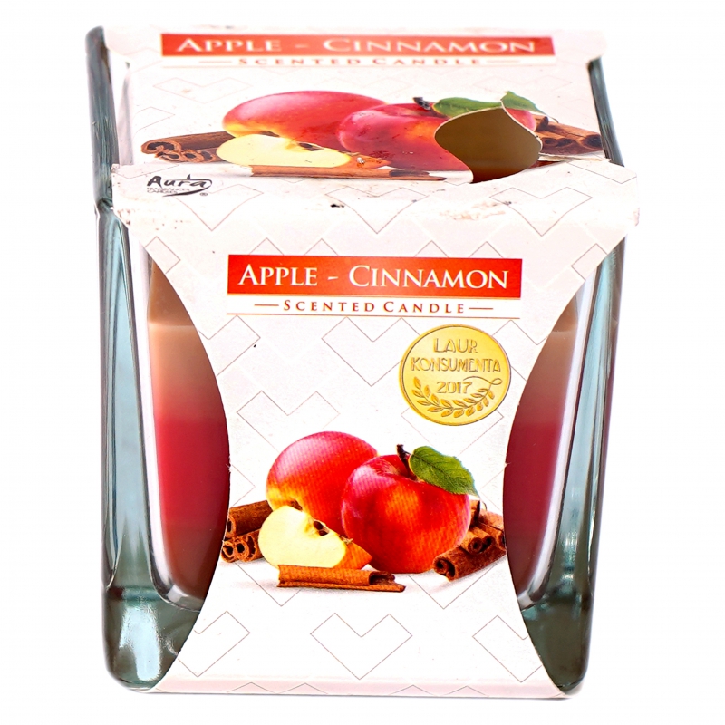 Մոմ Bispol 170գ 80-87 Քառակուսի Բաժակ Apple -Cinnamon
