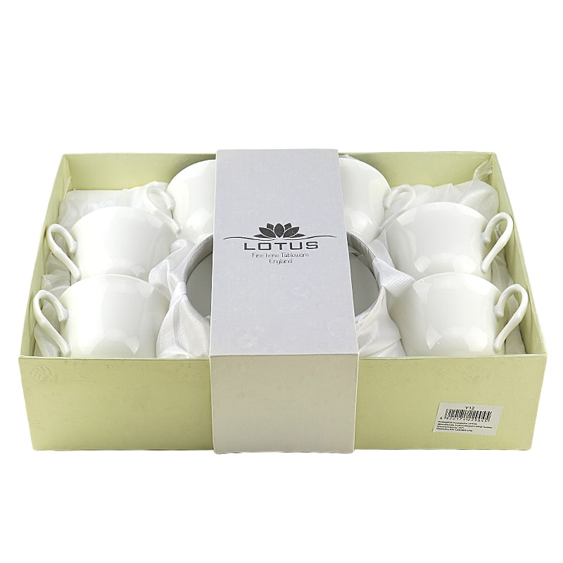 Թեյի բաժակ Lotus Y12 կերամիկա 220մլ սպիտակ 6 հատ 2