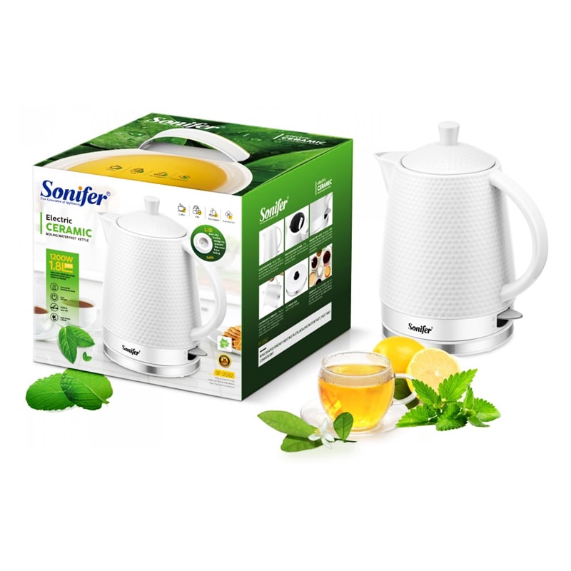 Էլեկտրական թեյնիկ Sonifer SF-2092 սպիտակ կերամիկա 1․7լ 2