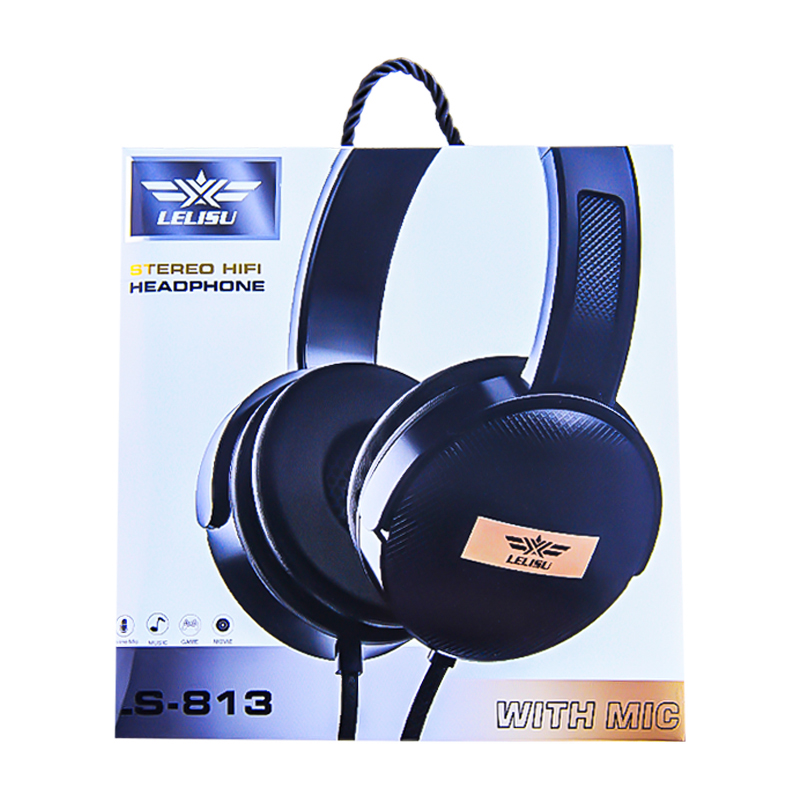 Լարային ստերեո Hi-Fi ականջակալներ Lelisu LS-813 միկրոֆոնով 120սմ