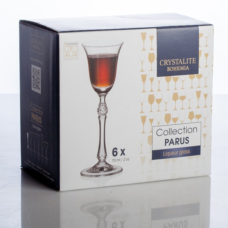 Օղու, լիկյորի բաժակ Crystalite Bohemia 1SF89/70 Parus ապակի 70մլ 6 հատ 2