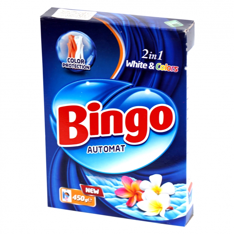 Լվ Փոշի Ավտոմատ Bingo 450գ White & Colors
