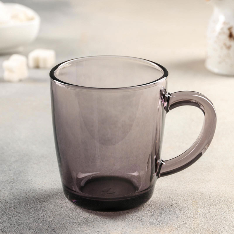 Թեյի բաժակ 55531 Grey ապակի մոխրագույն 340մլ 2