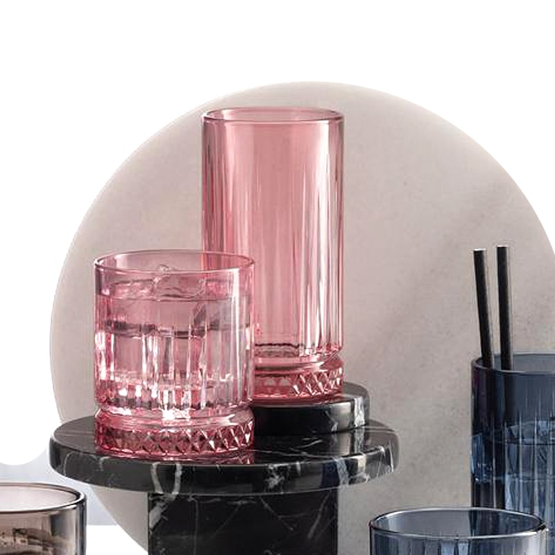 Հյութի բաժակ 520004 Elysia Pink ապակի վարդագույն 355մլ 2