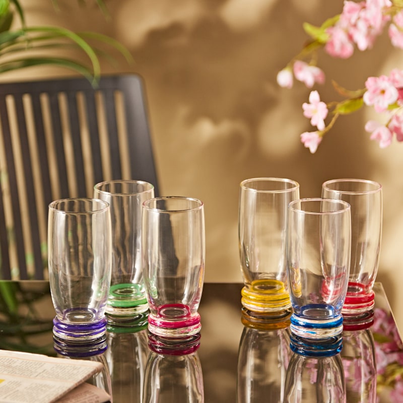 Հյութի բաժակ Luminarc N1322 Cortina Rainbow ապակի 330մլ 6 հատ 2