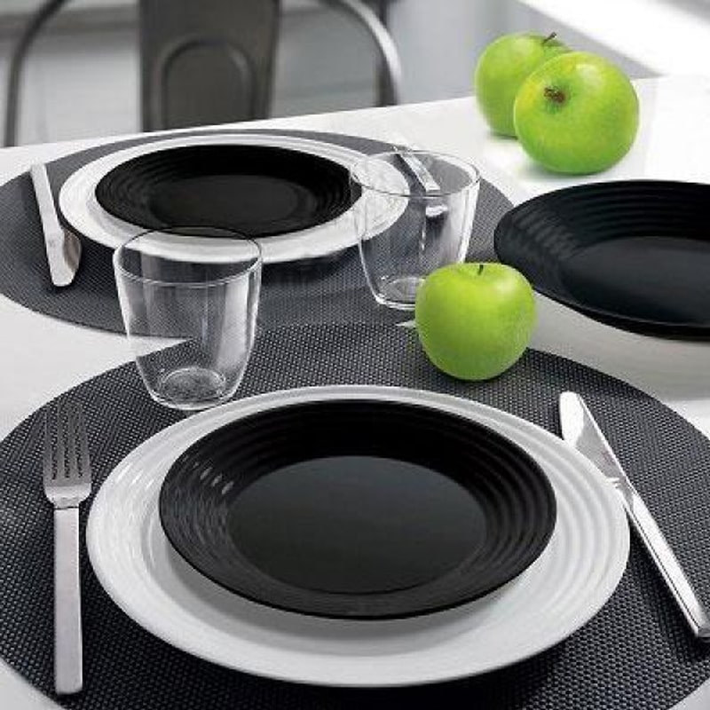 Կլոր ափսե Luminarc L7613 Harena Black ապակի 19սմ 3