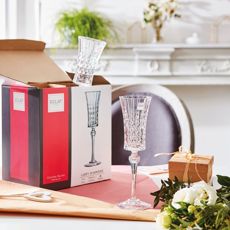 Շամպայնի բաժակ Eclat L9742 Lady Diamond բյուրեղապակի 150մլ 6 հատ 2